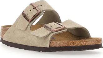 Birkenstock Womens Sandals Arizona Sfb Leve Beige Suede Sole