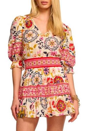 Ramy Brook Barbara Puff Sleeve Mini Sundress in Ivory Maya Combo at Nordstrom Rack, Size Medium