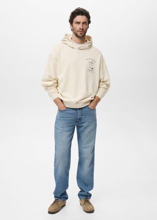 Mango Felpa cappuccio grafico grezzo - Uomo - XS - MANGO MAN