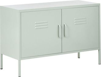 Beliani Credenza da ufficio moderna in metallo industriale con 2 ante e ripiani verde menta Uria