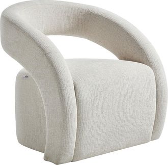 Vente-Unique Sill&oacute;n en tejido de chenilla beige LUCIOTA