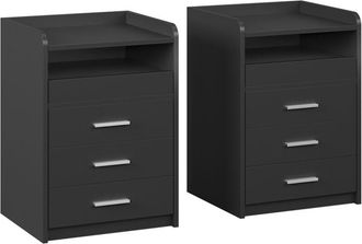 Vicco Mesilla De Noche Edis, Antracita, Lote De 2, Vicco