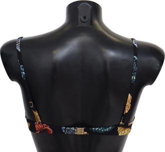 Dolce & Gabbana Black Seashells Print Women Swimwear Bikini Womens Tops