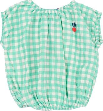 Bobo Choses Bobo sceglie la camicetta in tessuto Vichy Pixel barbabietola da zucchero