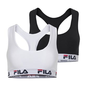 Fila Bustier FILA WOMAN BUSTIER, Damen, Gr. XL, N-Gr, schwarz-weiss (schwarz, wei&szlig;), Obermaterial: 95% Baumwolle, 5% Elasthan, unifarben, BHs Bustier, ohne