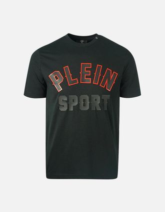 Philipp Plein Mens Plein Sport Bold Block Logo Black T-Shirt - Size: 42