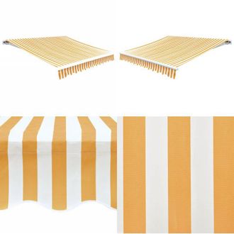 vidaXL Tenda Parasole Tela Giallo e Bianco 4x3m (Telaio non Incluso) - Parasole - Tela da sole