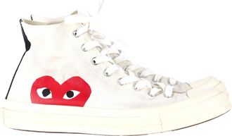 Comme Des Garçons Play x Converse Chuck 70 High-Top Rood Hart Sneakers in Witte Katoen