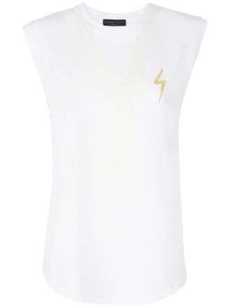 Giuseppe Zanotti Ursella katoenen mouwloze tanktop met geborduurd logo - Wit