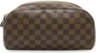 Louis Vuitton Brown Damier Canvas Toiletry Pouch King Size (Authentic Pre- Loved)