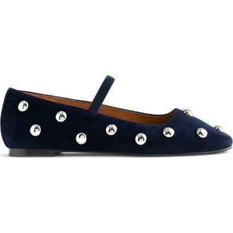 Madewell Greta Stud Embellished Mary Jane Flat in Deep Indigo at Nordstrom Rack, Size 6.5