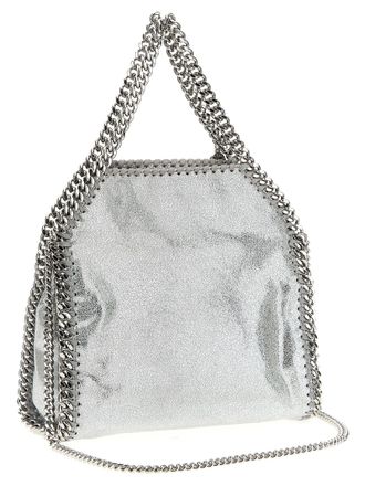 Stella McCartney Womens Falabella Mini Shoulder Bag Silver Polyester