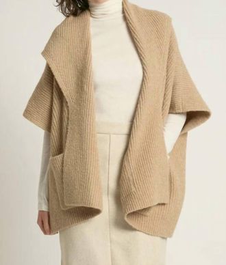 Look by M Shawl Cardigan In Camel