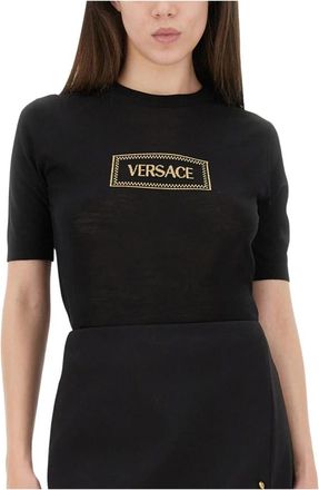 Versace Round-neck Truien - Dames - Ronde hals truien - Zwart - M - Truien & Vesten