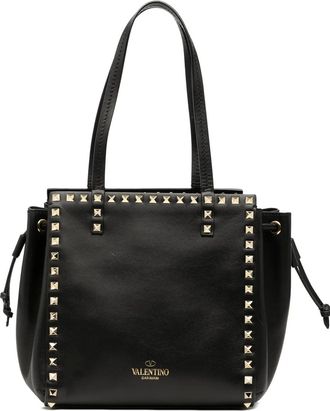 Valentino Garavani 2000-2017 Leather Rockstud Drawstring tote bag - Black