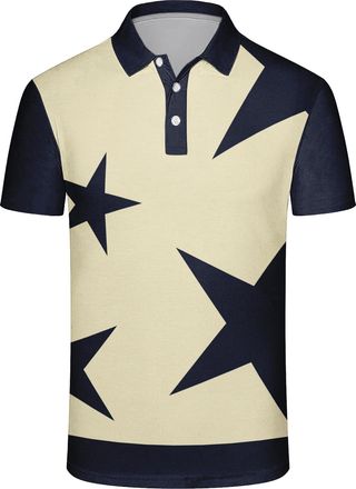 Generic Mens Vintage Striped Polo Shirt Short Sleeve Casual Golf Shirt Breathable Moisture-Wicking Classic Collared T-Shirt for Golf Work and Daily Wear (UK, 