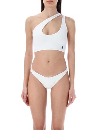 The Attico White Cross-Over Bikini Set
