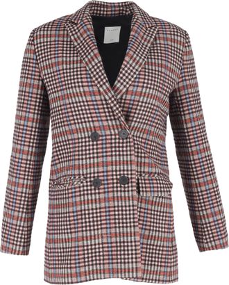 Sandro Sandro Paris geruite double-breasted blazer van veelkleurige wol