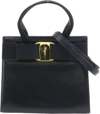 Ferragamo Pre-owned Handbags, female, Black, Size: ONE SIZE Pre-owned Leather handbags
