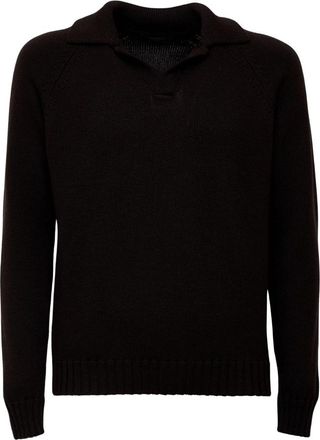 Zanone Polo Trui met Lange Mouwen - Heren - Polos - Bruin - XL - Tops