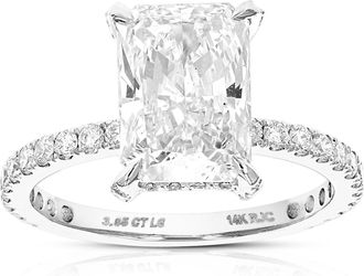 Vir Jewels 3.85 cttw Radiant Lab Grown Diamond Engagement Ring in 14K White Gold For Women
