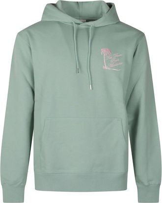 Dr&ocirc;le de Monsieur Slogan Palmier Hoodie - Heren - Hoodies - Groen - M - Katoen - Hoodies & sweatvesten