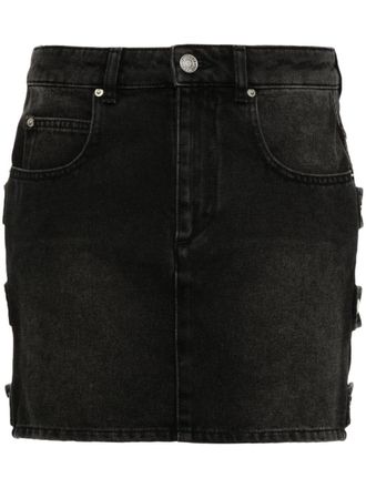 Isabel Marant Stessy denim skirt - women - Cotton/Polyester/Organic Cotton - 40 - Black