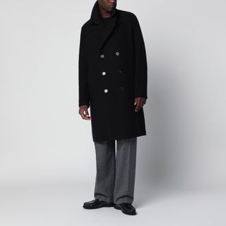 Harris Wharf London Black double-breasted wool coat