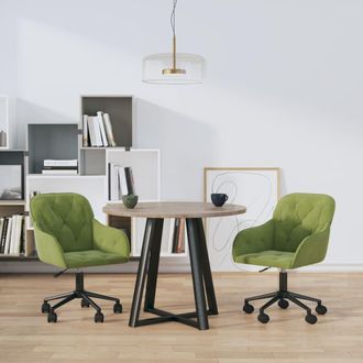 vidaXL Vidaxl - Sillas De Comedor Giratorias 2 Unidades Terciopelo Verde Claro