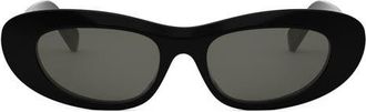 Celine Bold 3 Dot Rectangular Sunglasses in Shiny Black /Smoke at Nordstrom