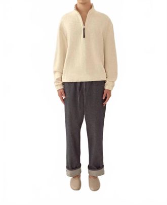 Commas Textured Cotton Pullover In Cream