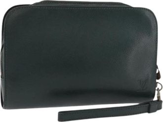 Louis Vuitton Pre-owned Taiga Leren Clutch Tas - Dames - Vintage Clutch - Groen - ONE Size - Leer - Vintage