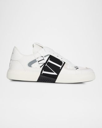 Valentino Garavani Men & apos;s VL7N Logo-Web Leather Sneakers