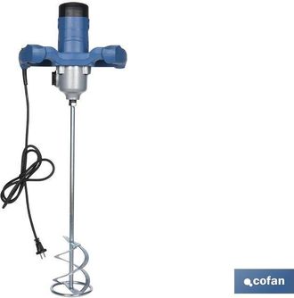 cofan Mezclador El&eacute;ctrico 1400 W M14, Mezclador El&eacute;ctrico Ideal Para Mezclar Resina, Mortero L&iacute;quido Fino, Pintura, Pegamento Cementado, Yeso Y Otros Materi