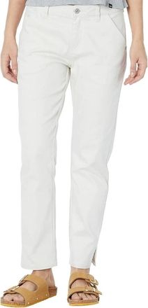 Prana PrAna Kayla Pants Womens 6x28 Chalk Mid-Rise Ankle Slit Cropped Chino RED590