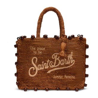 MC2 Saint Barth Tote Bags, female, Brown, Size: ONE SIZE Colette Raffia Hand Bag With Strap