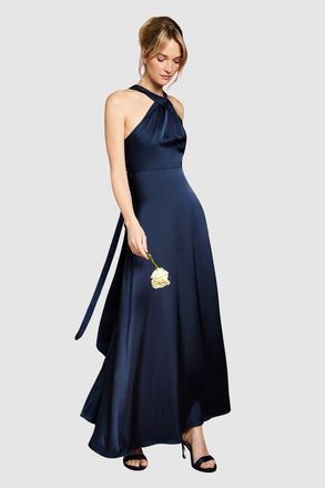 Coast Petite Halterneck Maxi Dress in Navy at Nordstrom, Size 12