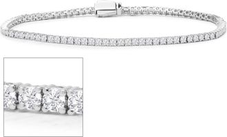 SuperJeweler 5 Carat Lab Grown Diamond Tennis Bracelet In Sterling Silver, 7 Inches