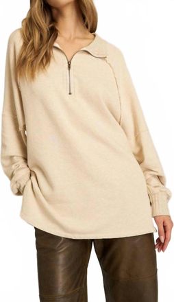 Bloomingdale's Kerry Half Zip Sweatshirt In Beige