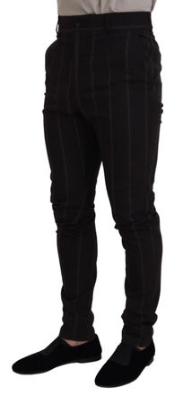Dolce & Gabbana Black Wool Chino Formal Men Pants