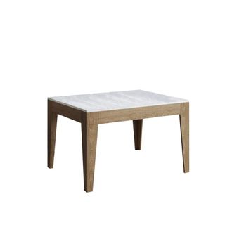 Itamoby Mesa extensible 90x120/180 cm efecto madera fresno blanco/roble