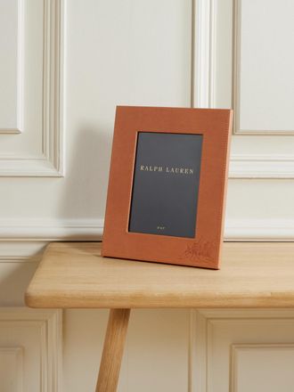 Ralph Lauren Home Garrett Embossed Leather 5x7 Picture Frame - Brown