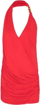 Balmain Womens Draped Halter Neck Mini Dress, Size Small