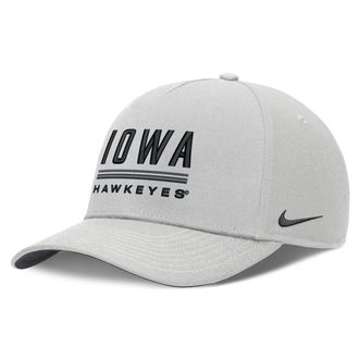 Nike Iowa Sideline Practice Rise Nike Mens Dri-FIT College Adjustable Hat in Grey | NC060BBIA-RKB
