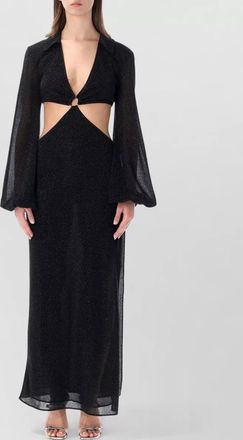 Os&eacute;ree lumiere long dress cut out ring detail