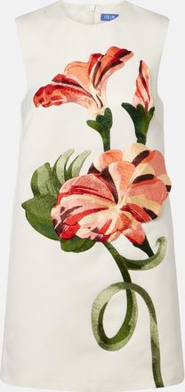 LEO LIN Yvonne floral-appliqu&eacute; minidress