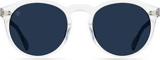 Raen Optics Remmy 49mm Polarized Round Sunglasses in Crystal Clear/Pol Blue Smoke at Nordstrom