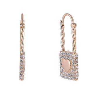 Hallmark Heart & Stone Lock Earrings in Gold at Nordstrom