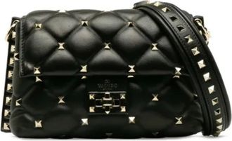 Valentino Pre-owned Shoulder Bags, female, Black, Size: ONE SIZE Pre-owned Leather shoulder-bags