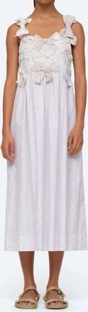Sea New York Bonnie Bowtie Dress In White, Gray
